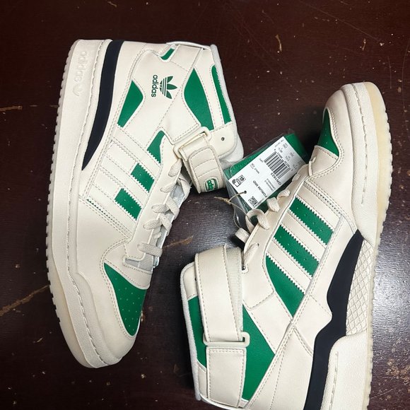 Adidas Originals Mens White Green Forum Mid GW1623 Basketball Shoes Size US 12 main image 6
